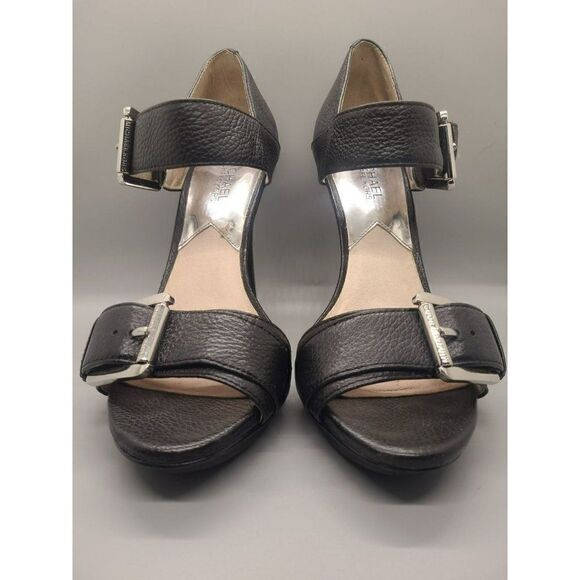 Michael Kors "FAITH" Double Strap Leather Heel Shoes - Picture 1 of 6